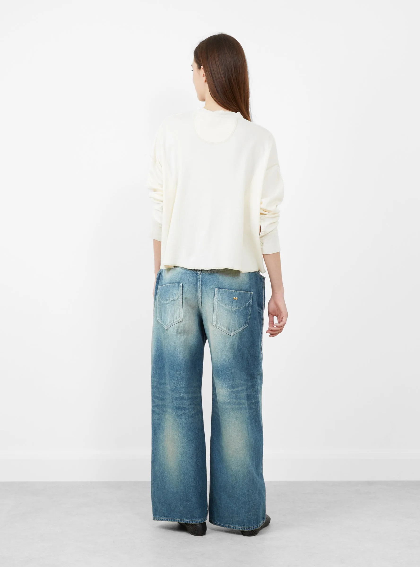 Short High Neck Cardigan Ivory