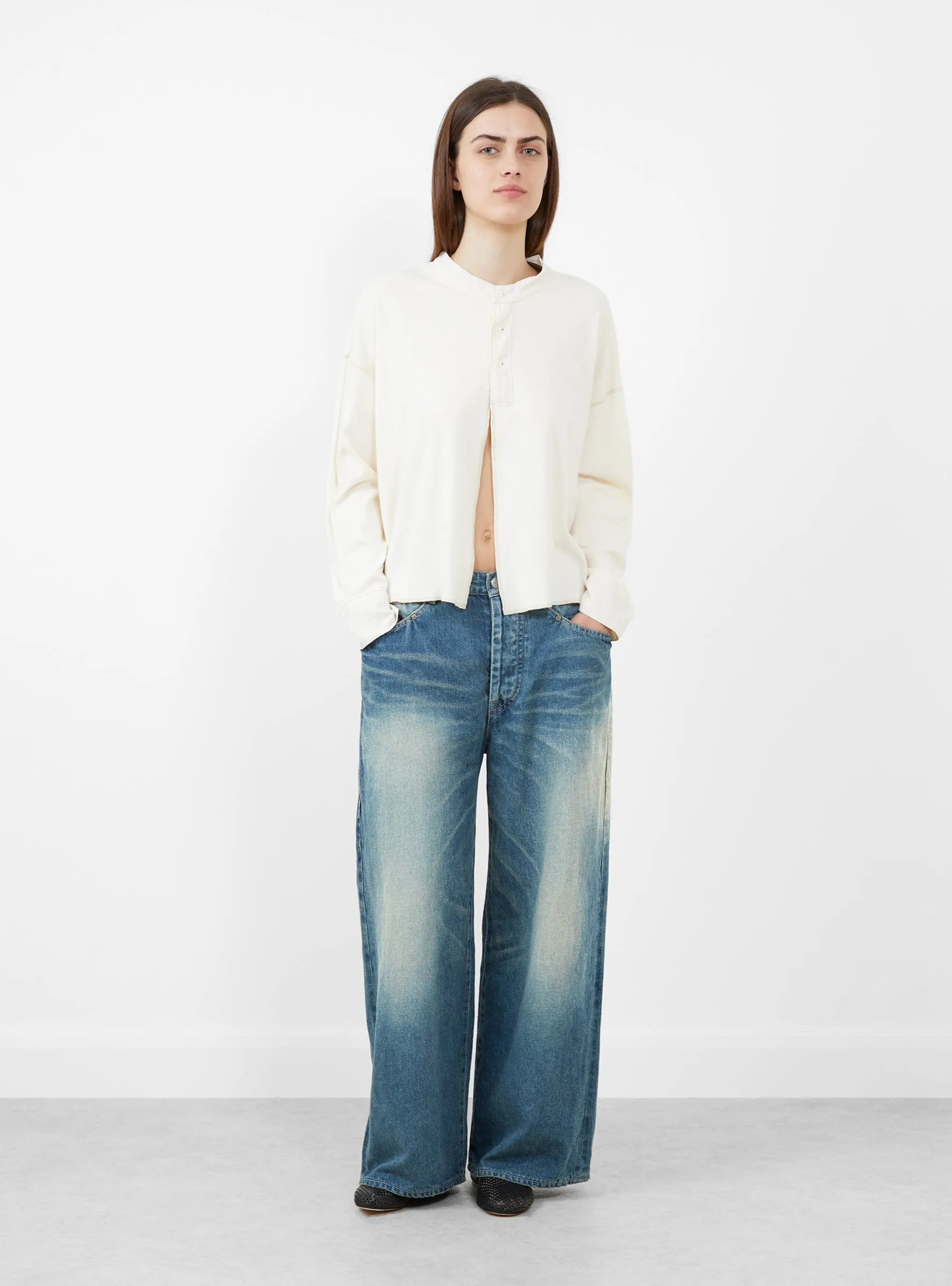 Short High Neck Cardigan Ivory