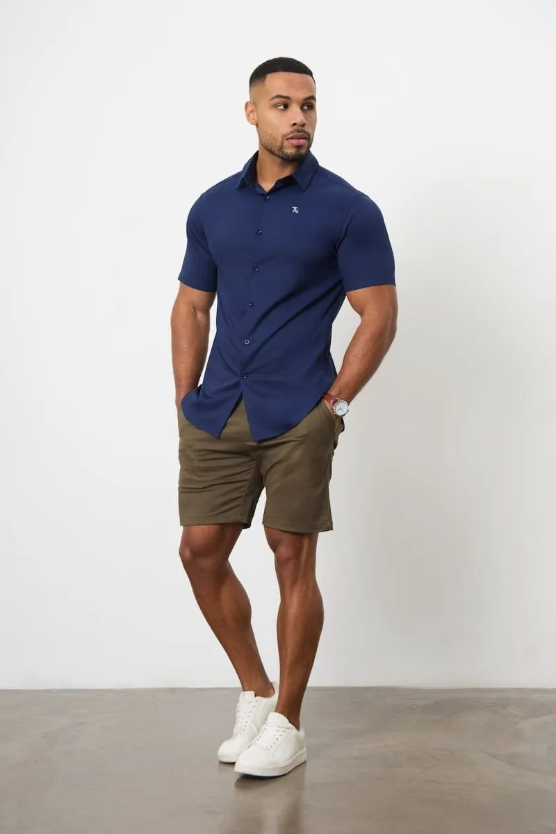 Short Sleeve Bamboo Shirt in Navy