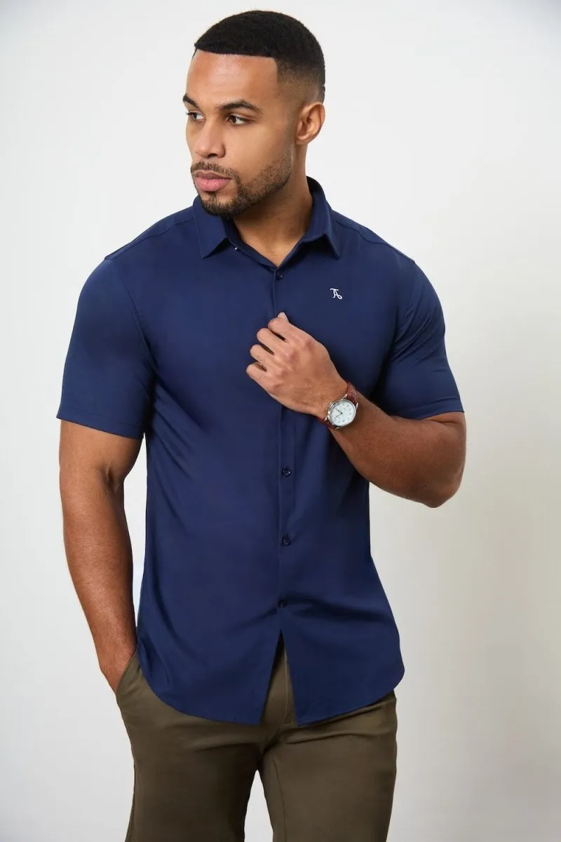 Short Sleeve Bamboo Shirt in Navy