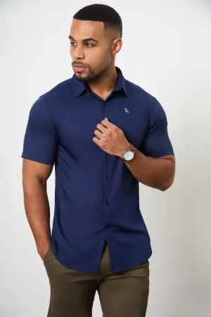 Short Sleeve Bamboo Shirt in Navy
