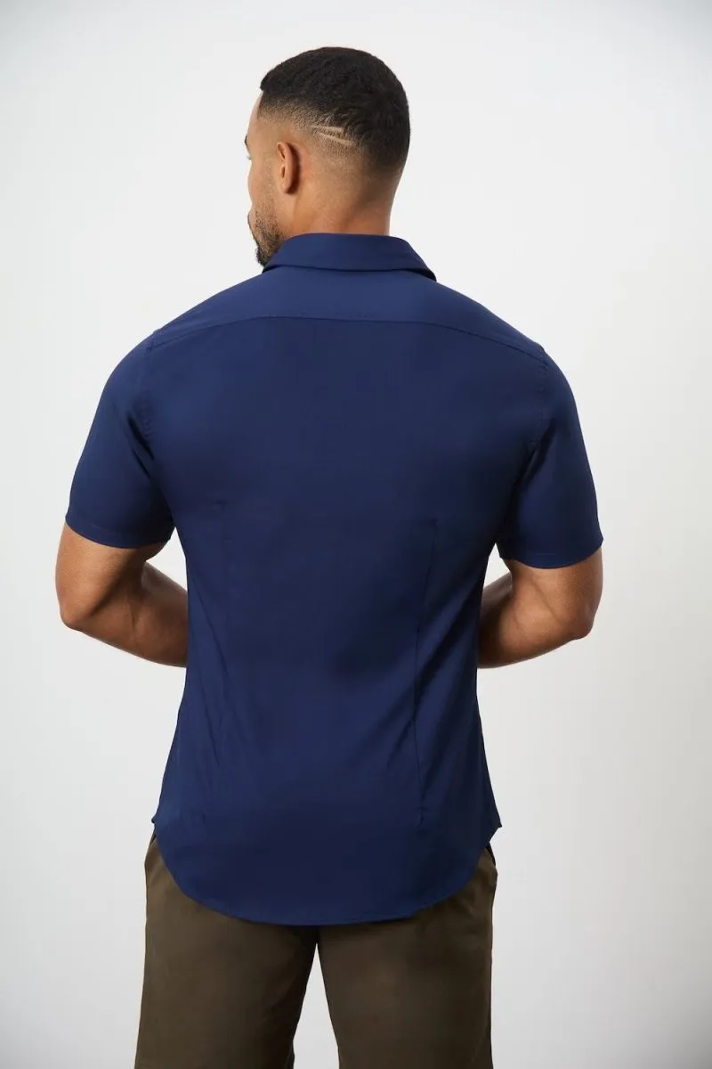 Short Sleeve Bamboo Shirt in Navy