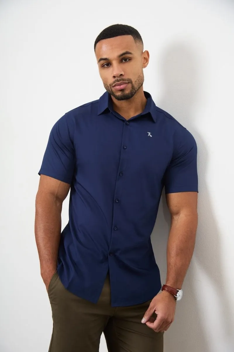 Short Sleeve Bamboo Shirt in Navy