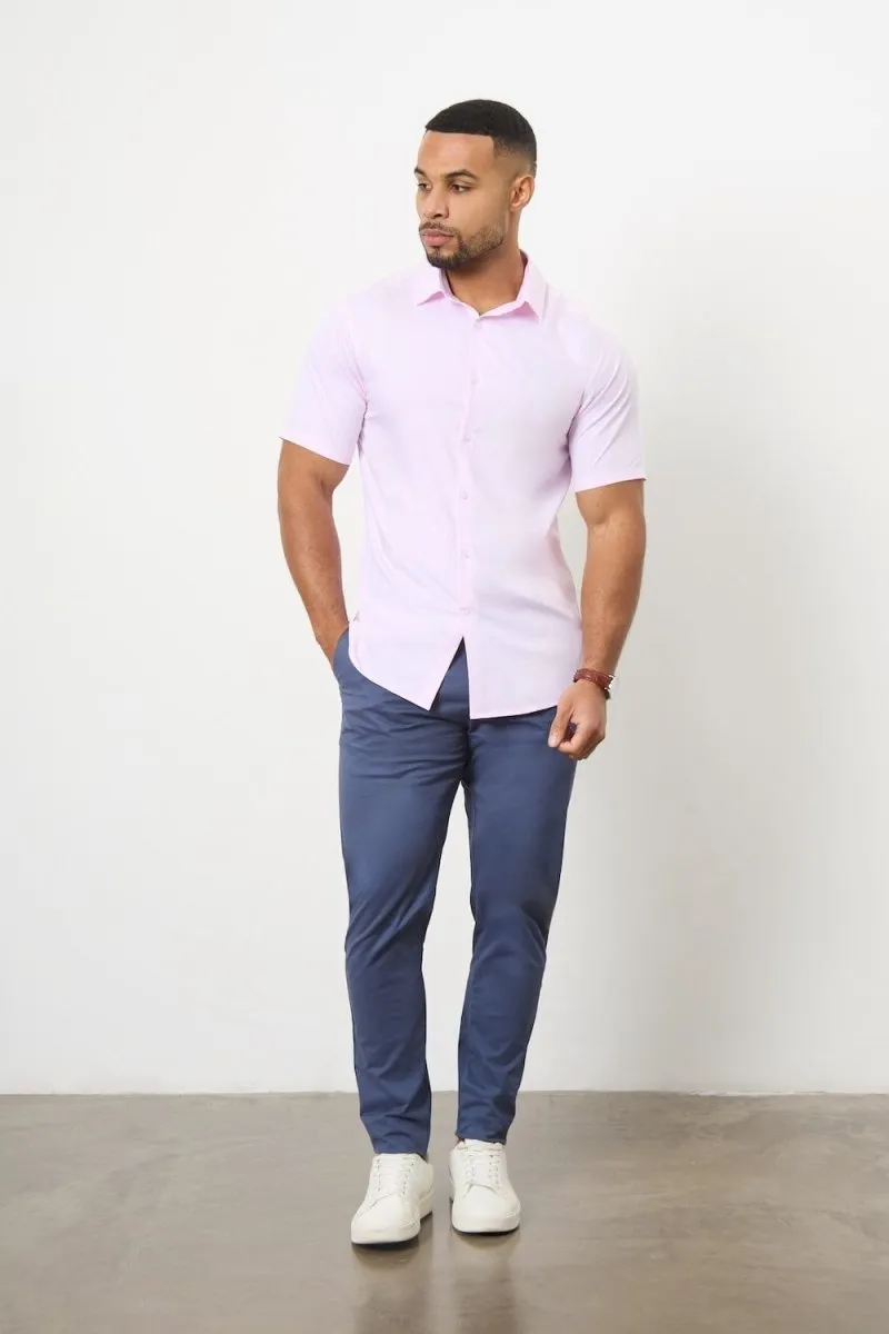 Short Sleeve Bamboo Shirt in Pink
