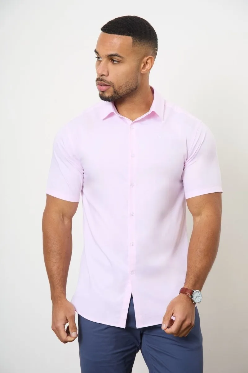 Short Sleeve Bamboo Shirt in Pink
