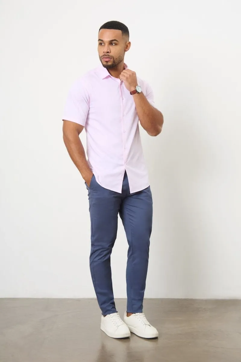Short Sleeve Bamboo Shirt in Pink