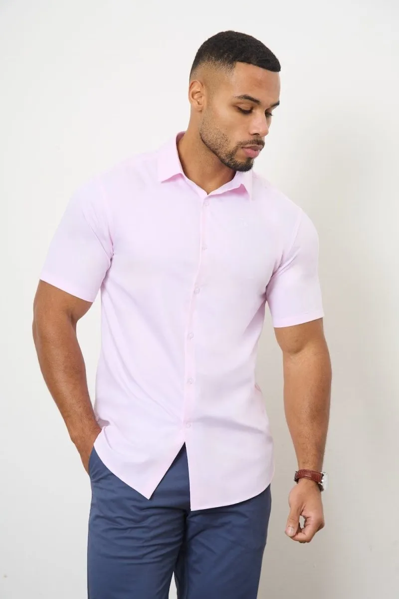 Short Sleeve Bamboo Shirt in Pink