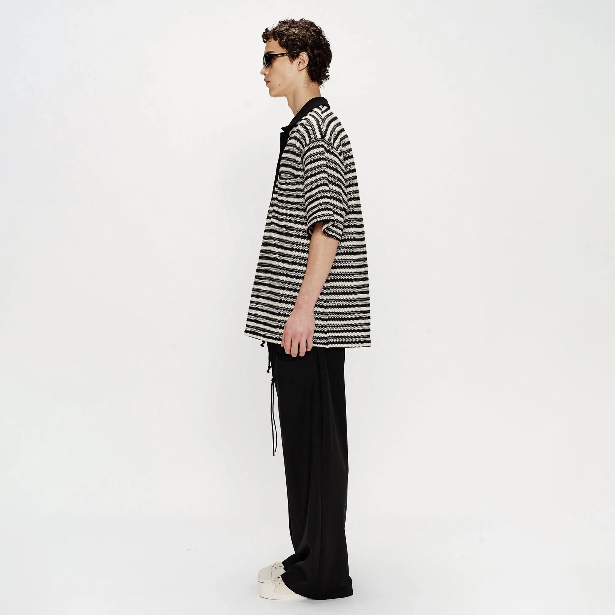 Song For The Mute Gym Polo Black/Yvory 251_MTS037_CRCHBLK