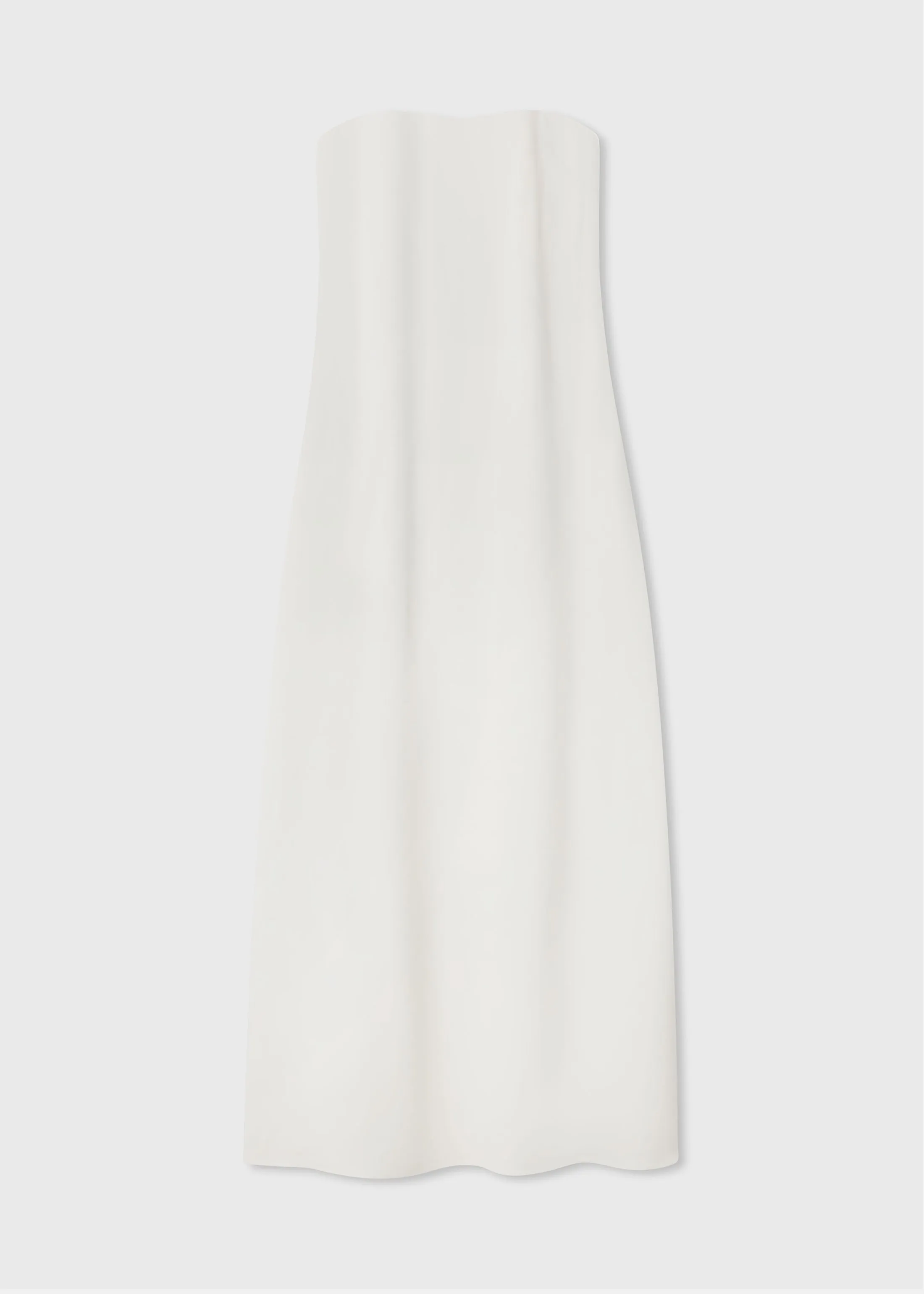 Strapless Column Dress in Viscose Crepe - Ivory