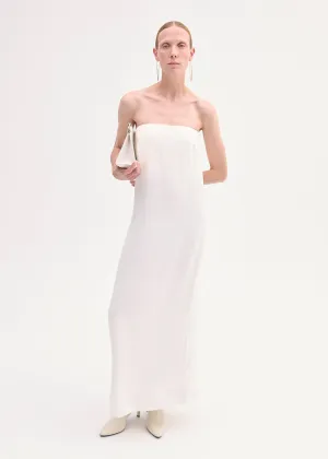 Strapless Column Dress in Viscose Crepe - Ivory