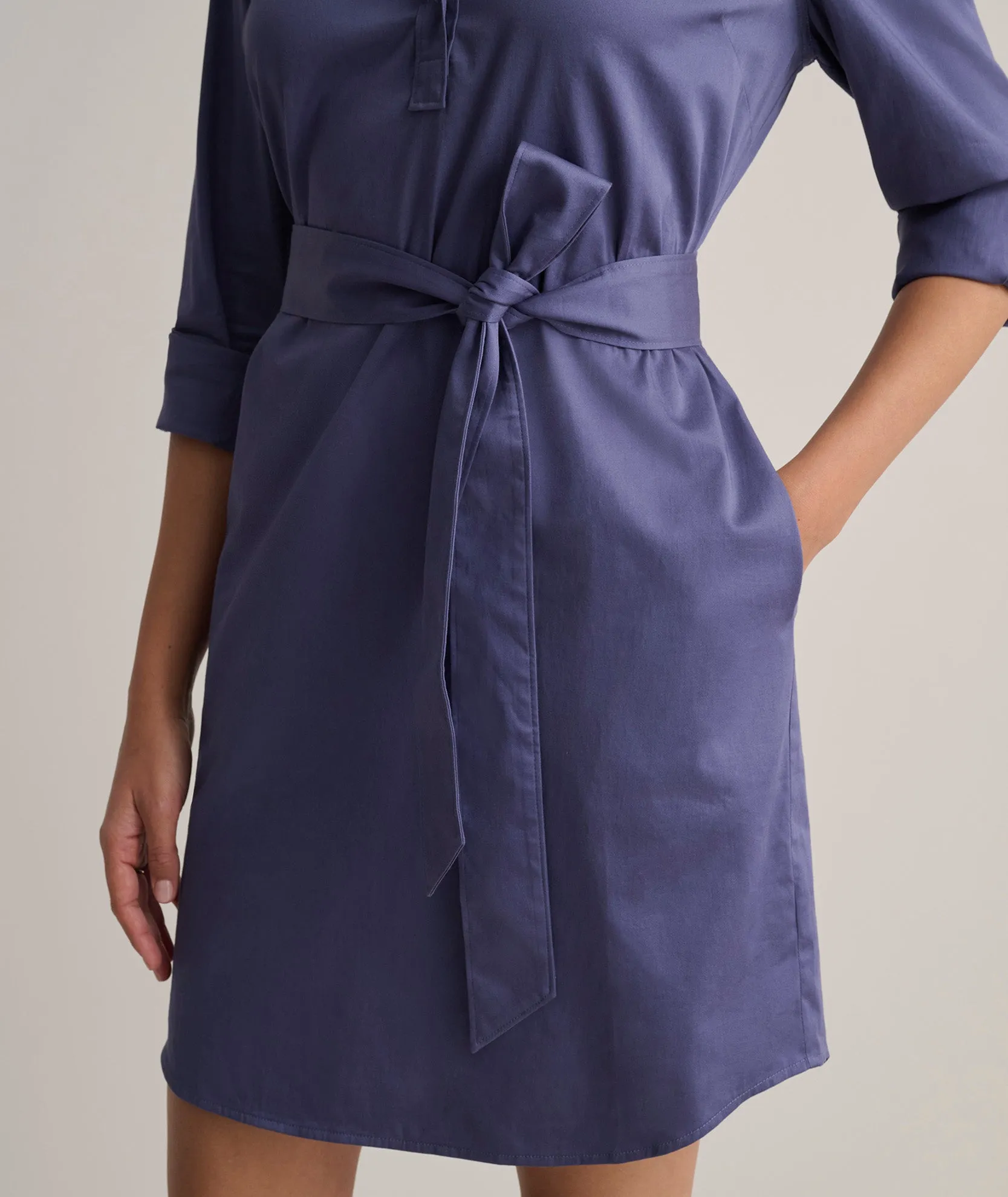 Stretch Cotton Popover Gracie Shirt Dress
