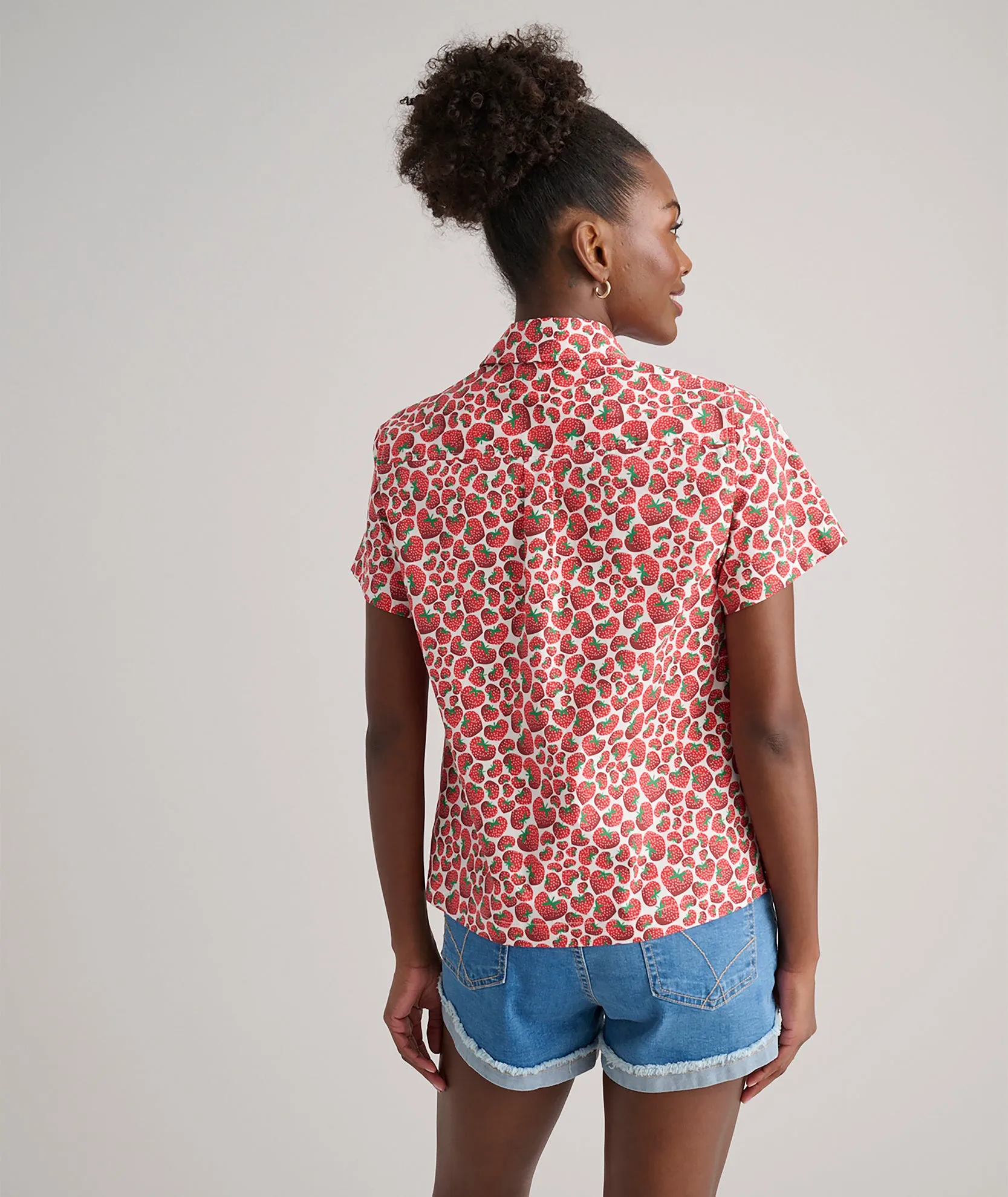 Stretch Cotton Short-Sleeve Jaime Shirt