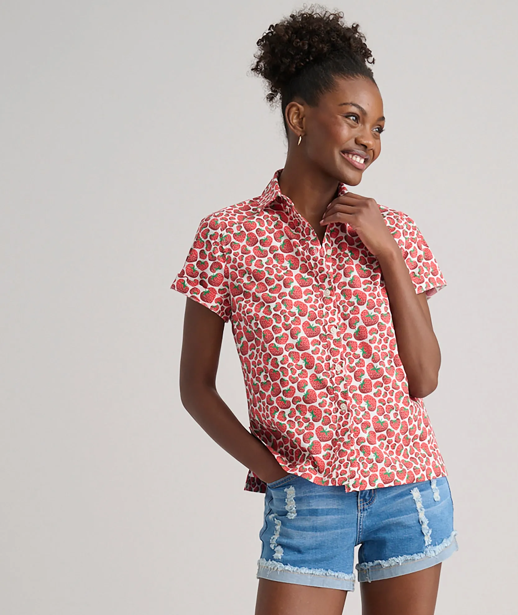 Stretch Cotton Short-Sleeve Jaime Shirt