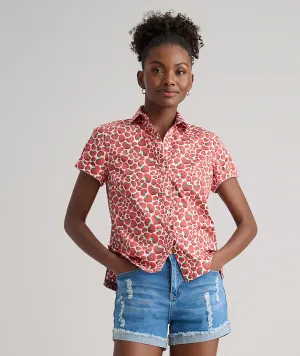 Stretch Cotton Short-Sleeve Jaime Shirt