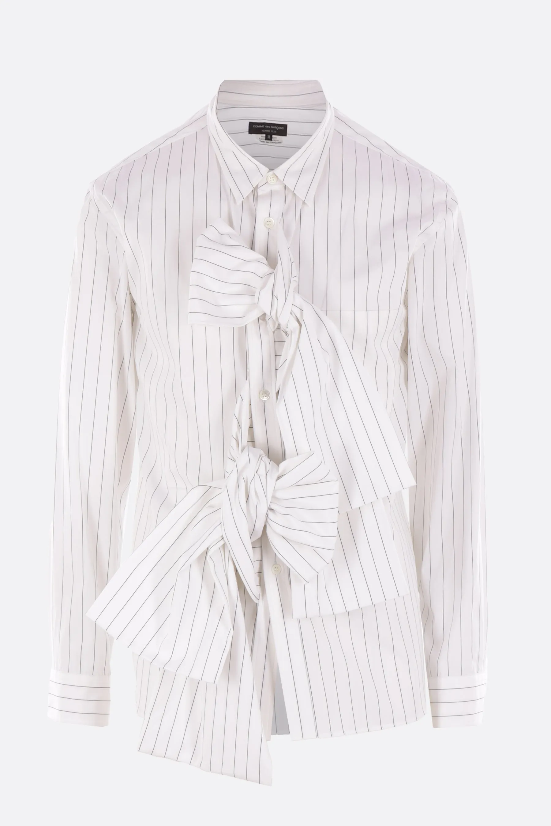 striped poplin shirt with bow
