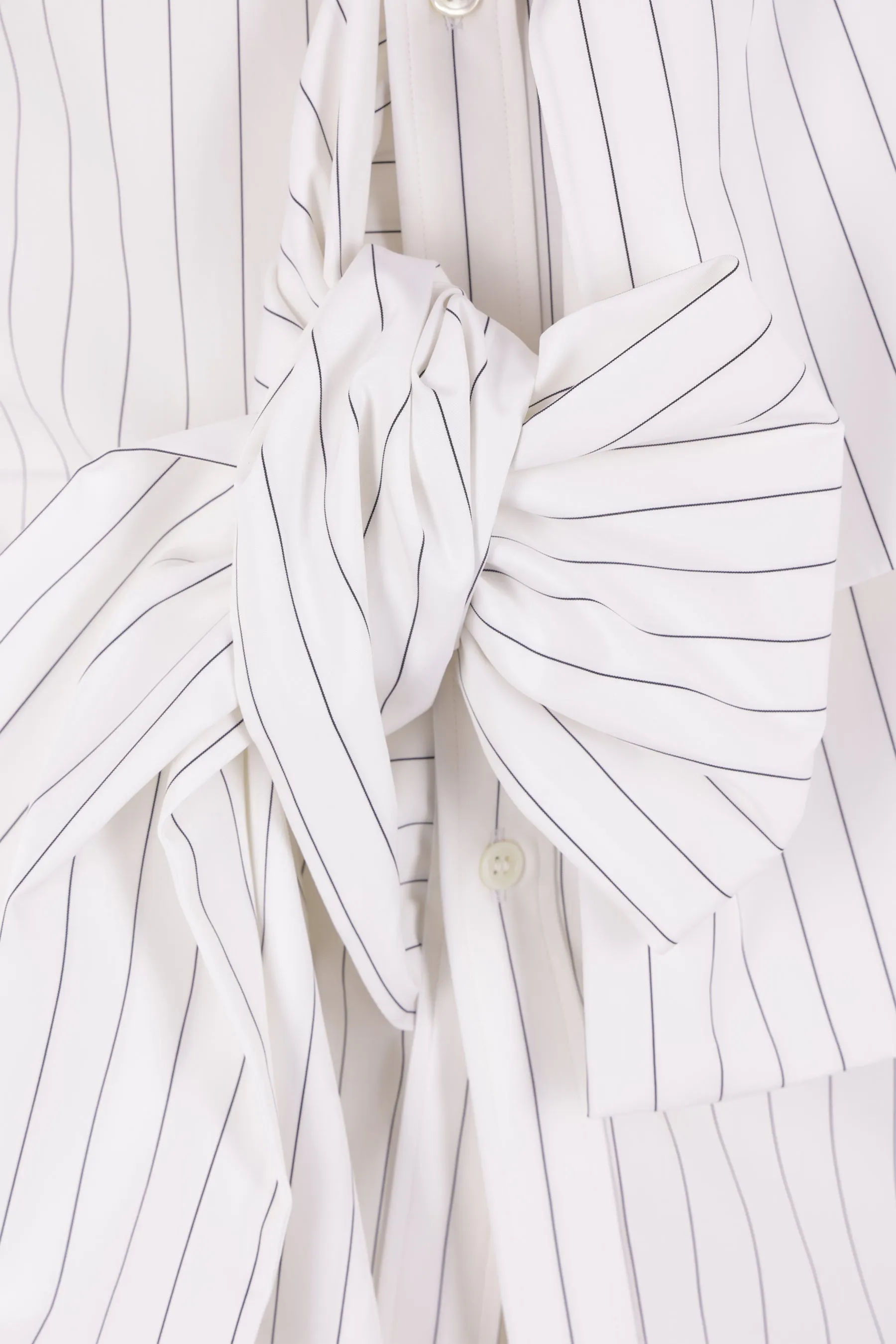 striped poplin shirt with bow
