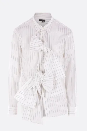 striped poplin shirt with bow