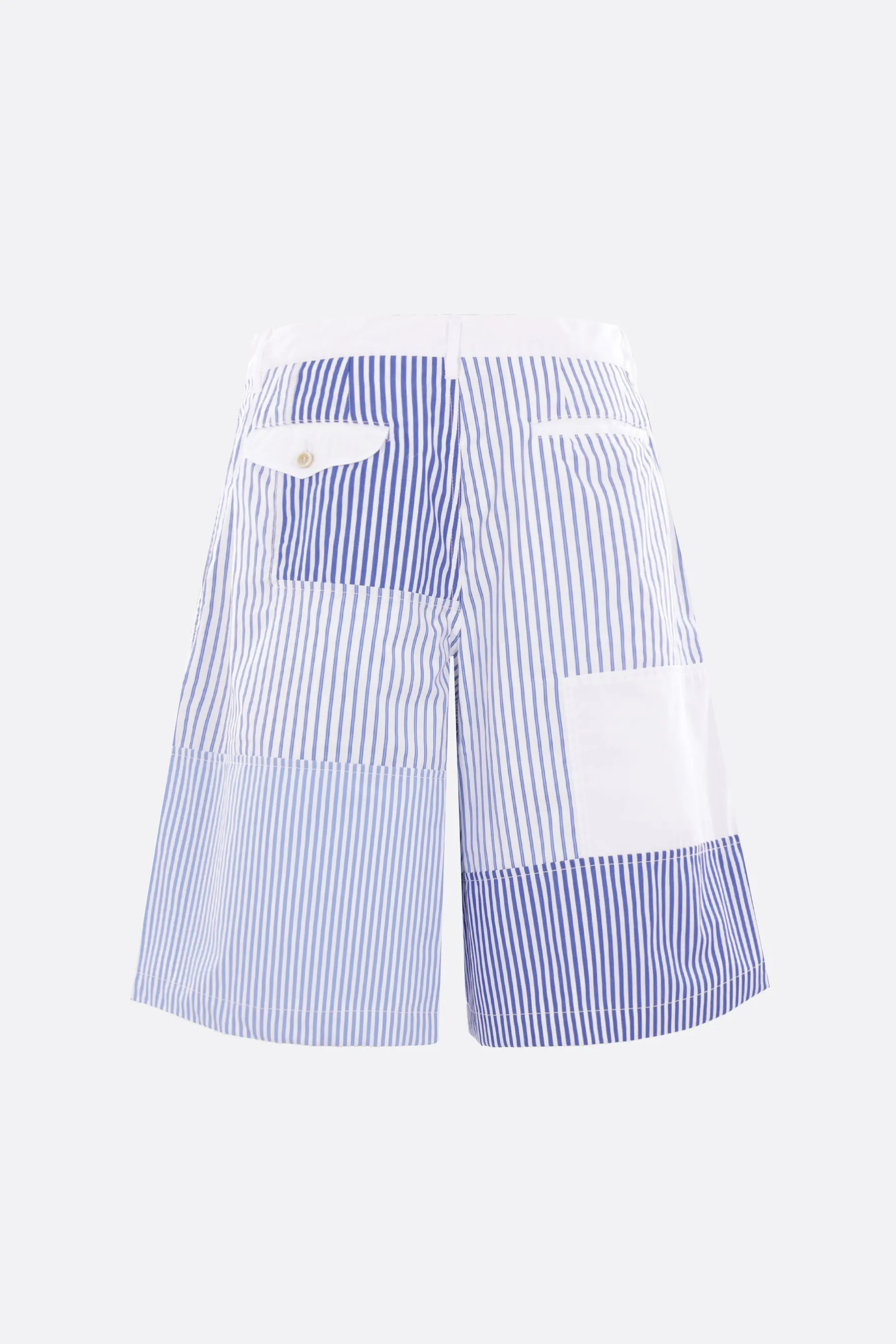 striped poplin shorts