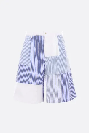 striped poplin shorts