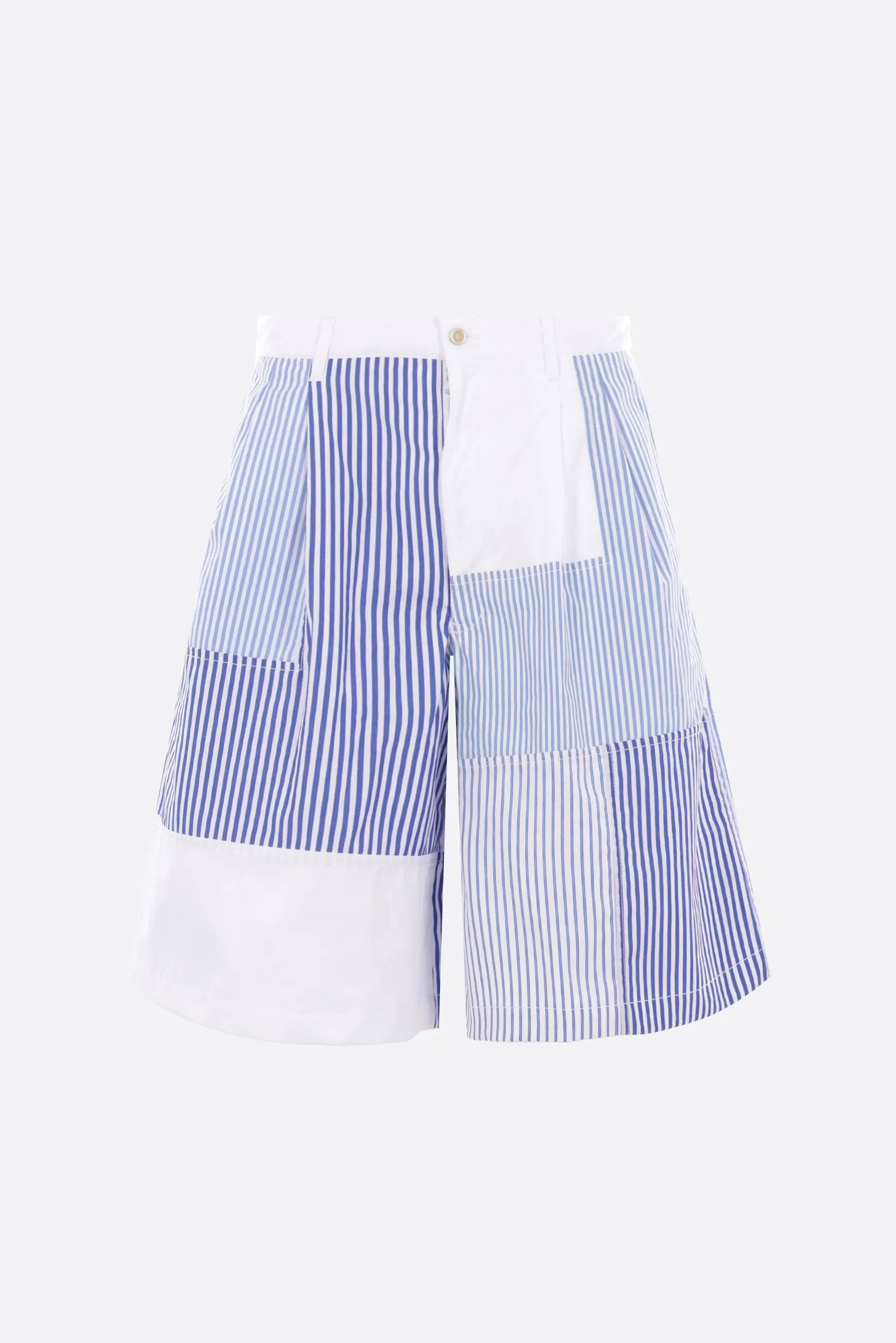 striped poplin shorts