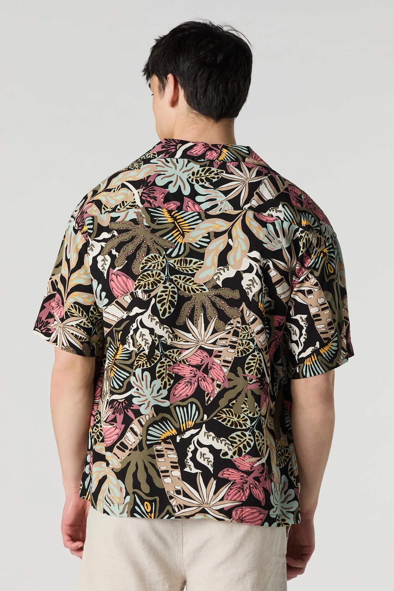 Summer Vibes Print Button-Up Top