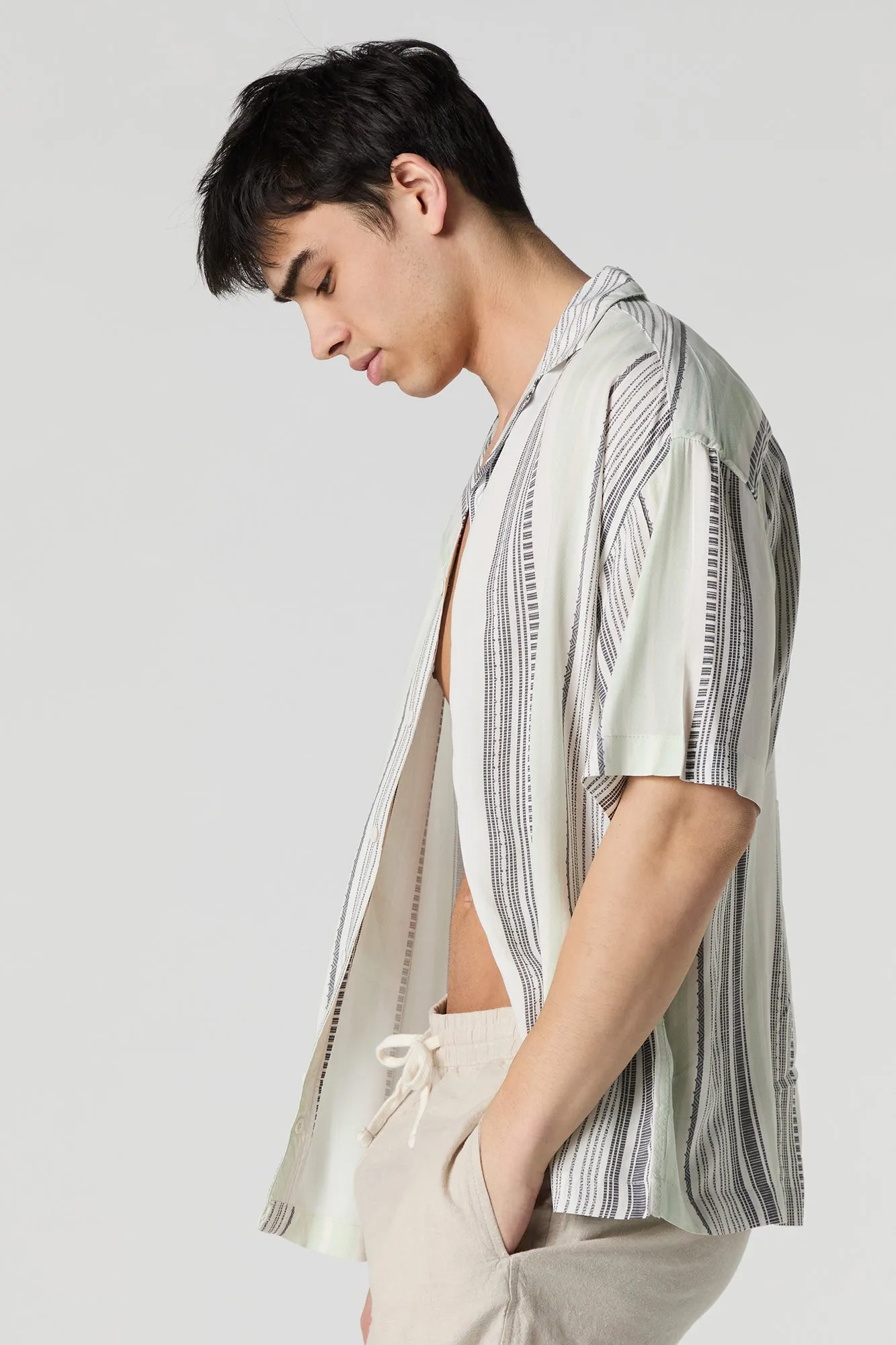Summer Vibes Print Button-Up Top