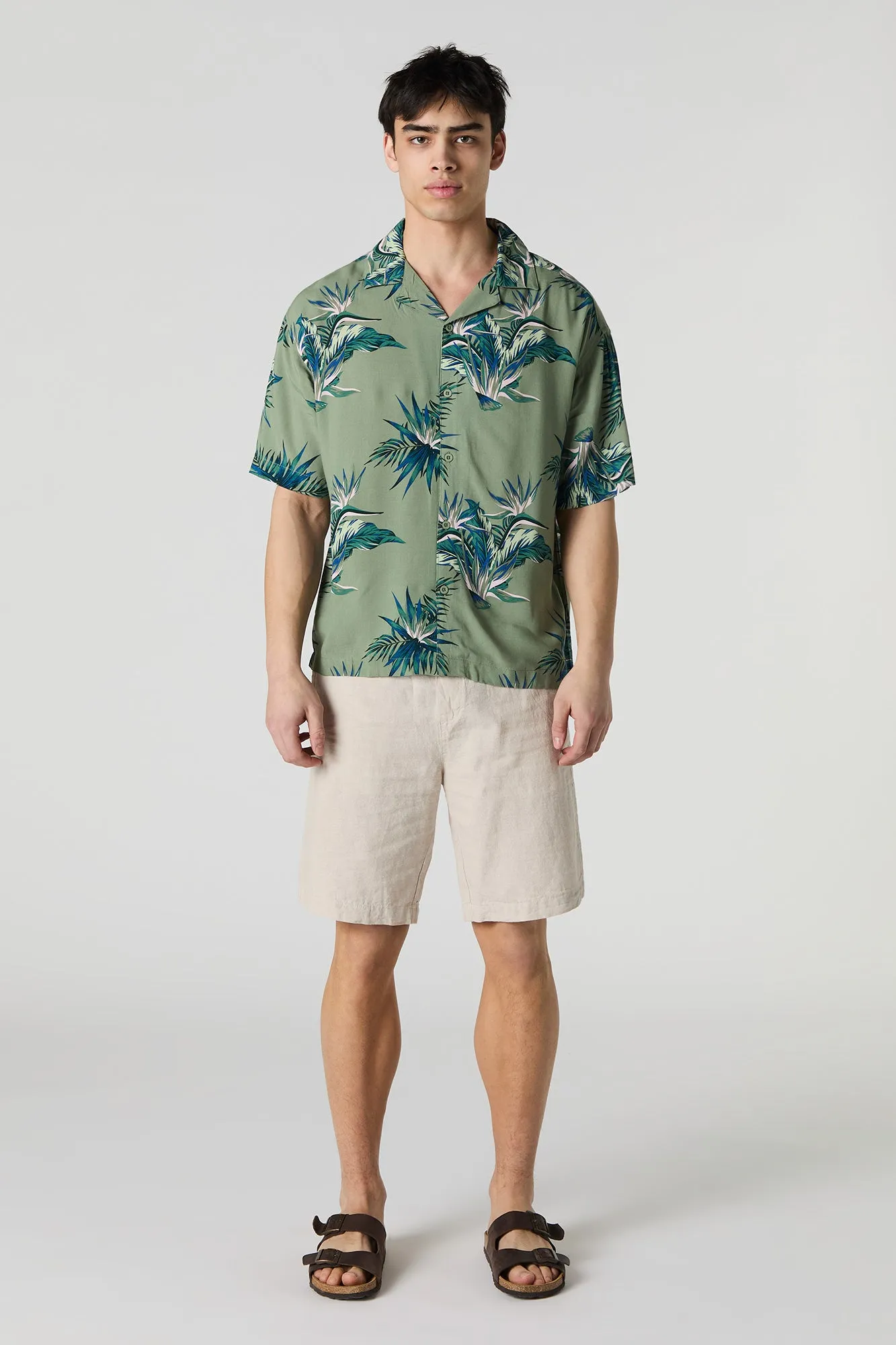 Summer Vibes Print Button-Up Top