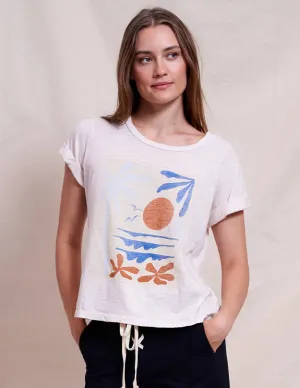 Sundry Beach Rolled Sleeve Tee in Oyster