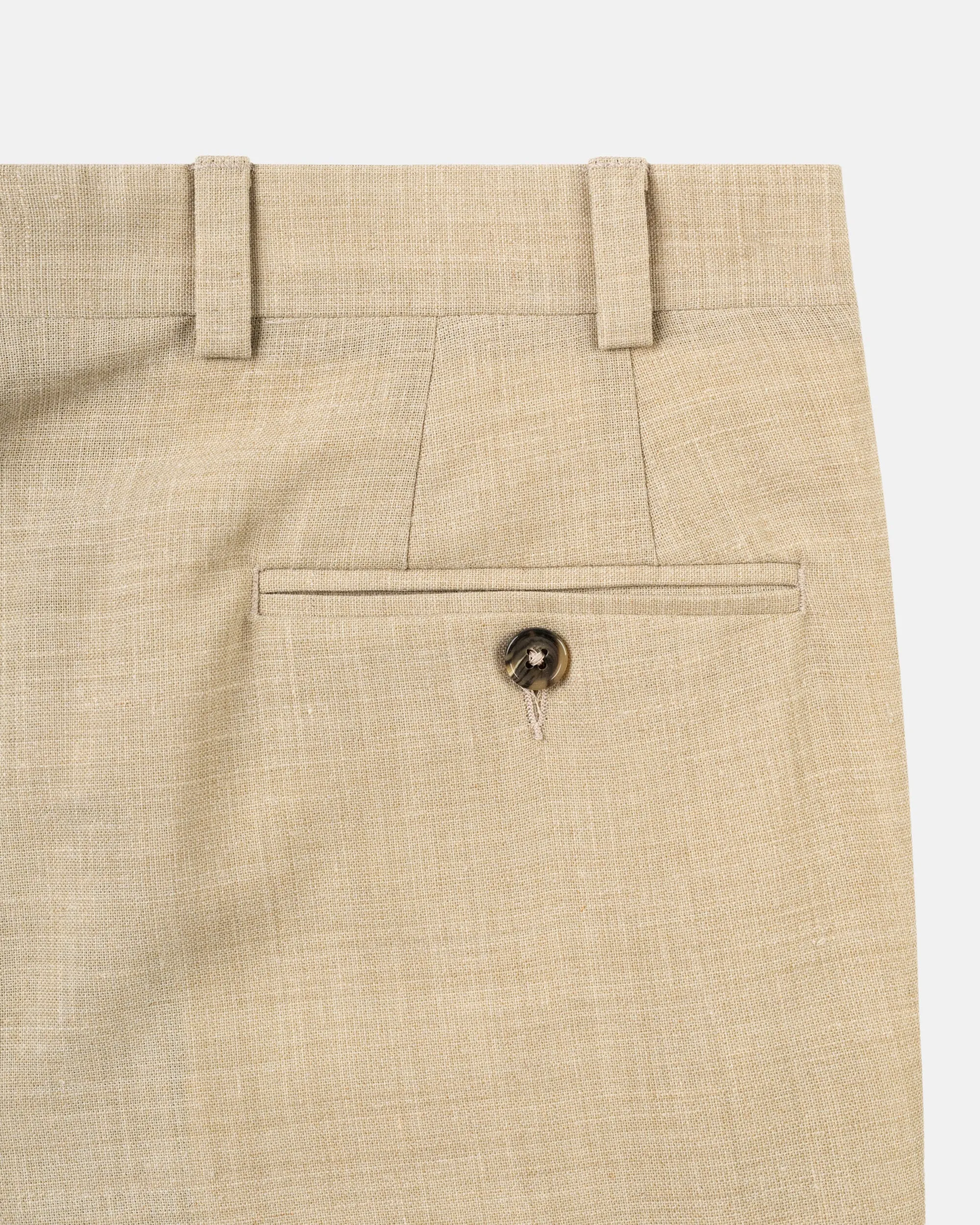 TAN CRASH LINEN TROUSERS