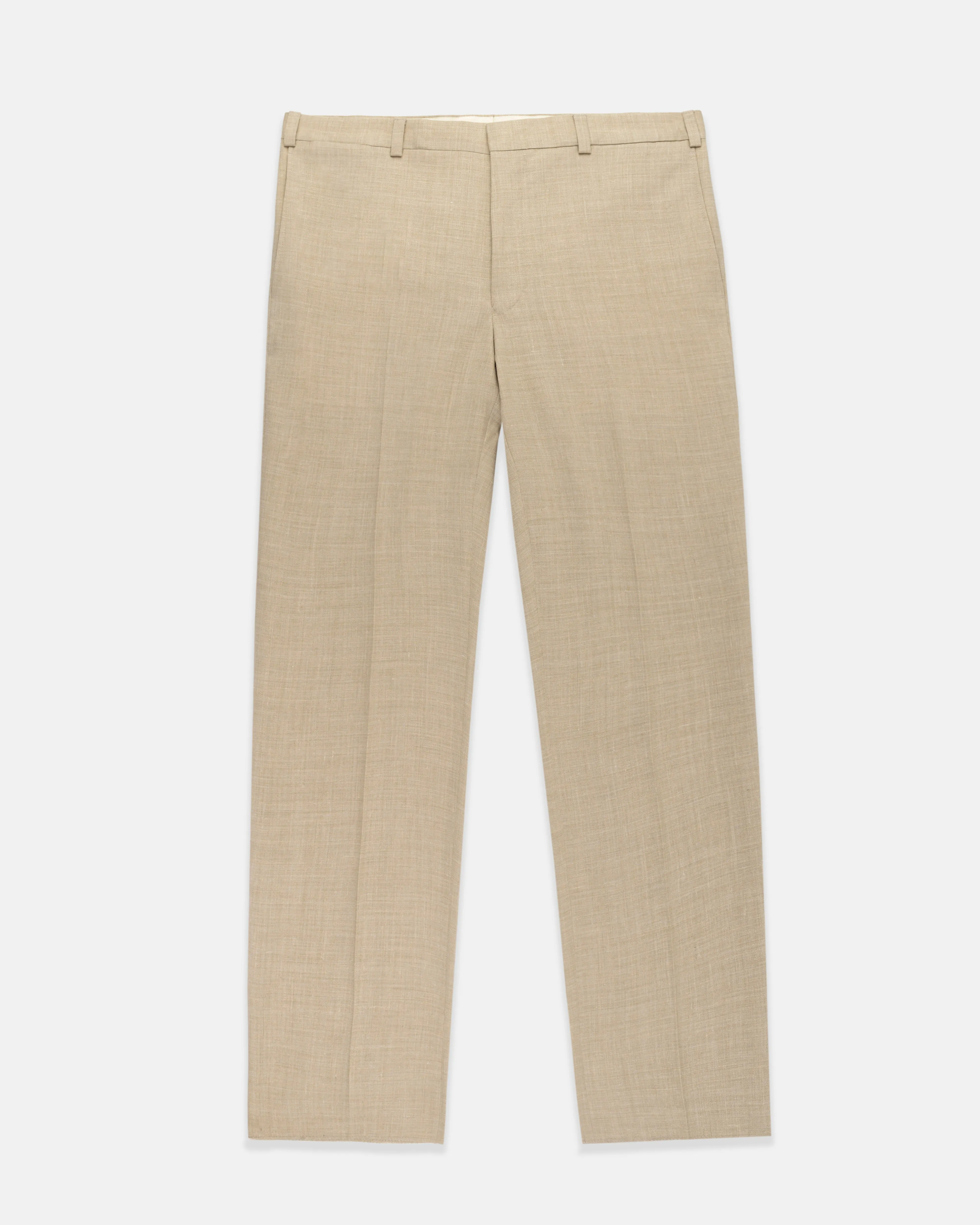 TAN CRASH LINEN TROUSERS