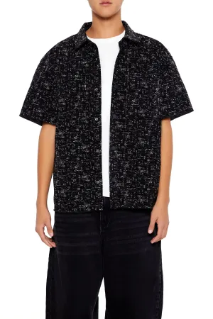 Textured Boucle Knit Button-Up Top