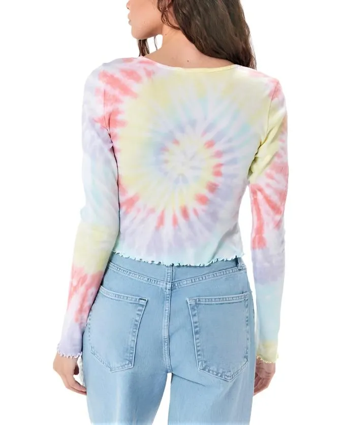 TMD Tie Dye Floral Long Sleeve Crop