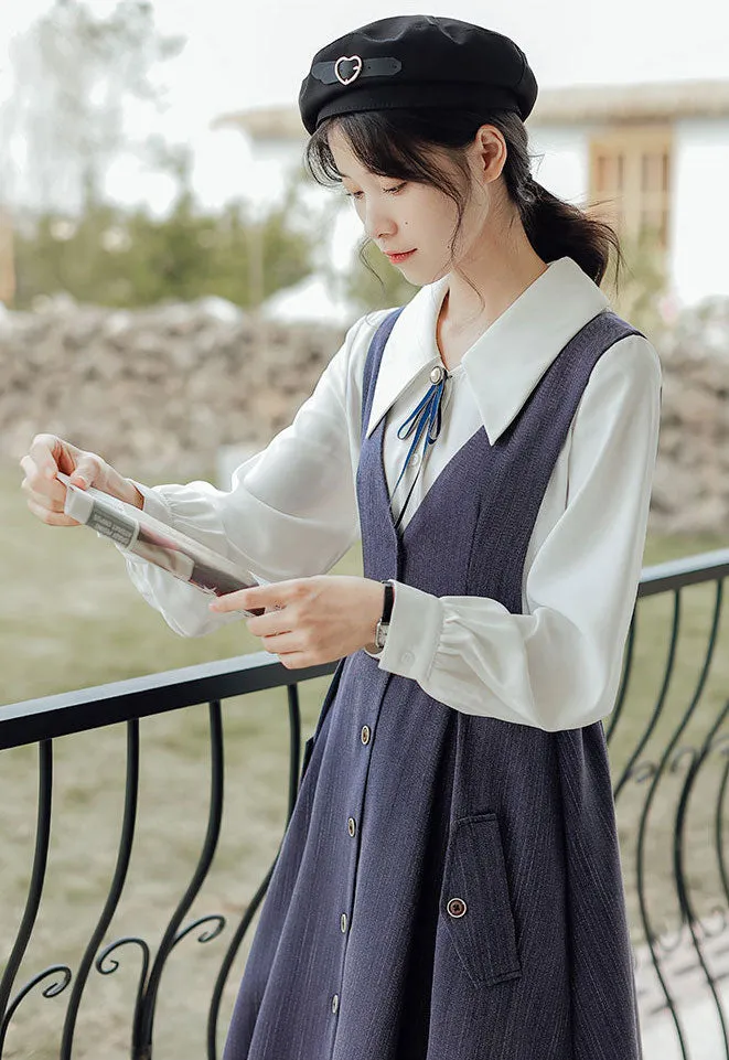 Traveller's Pinstripe Pinafore Set (3 Colors)
