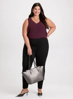 V-Neck Blouse & Slim-Leg Pants
