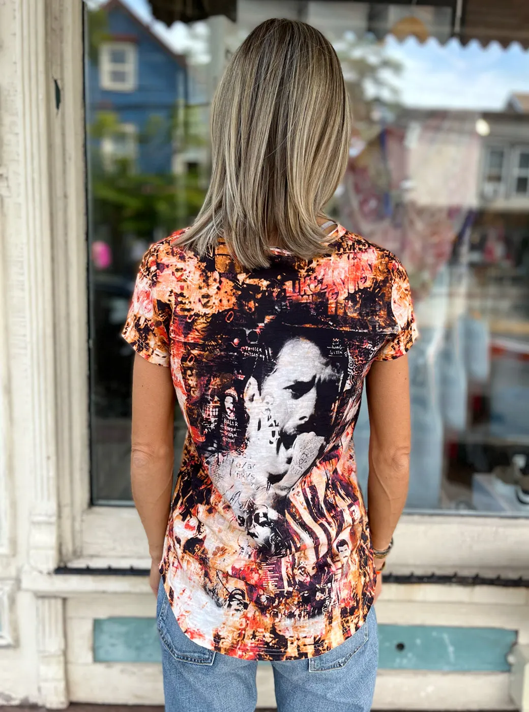 V Neck Tee - Celeb Orange