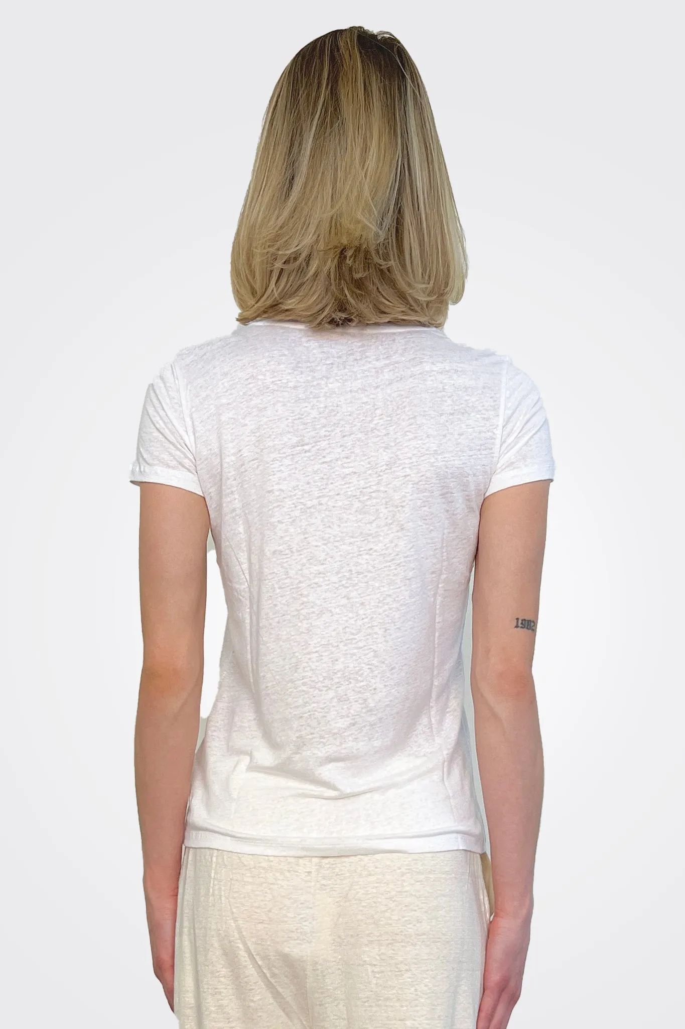 V Neck Tee - White