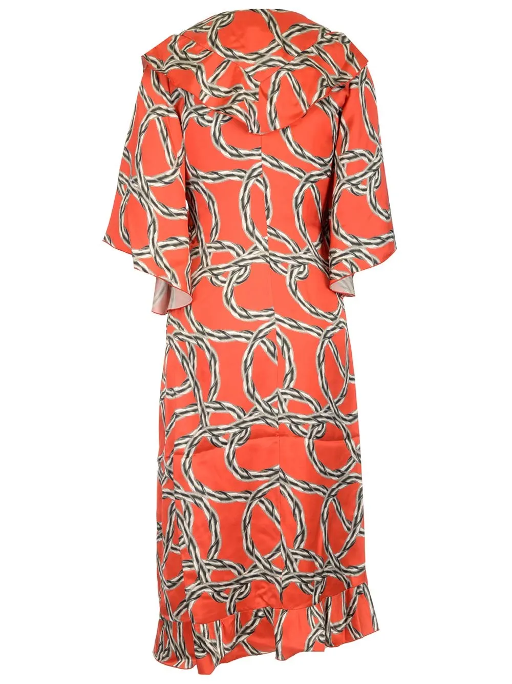 Vetements Chain Printed V-Neck Midi Dress