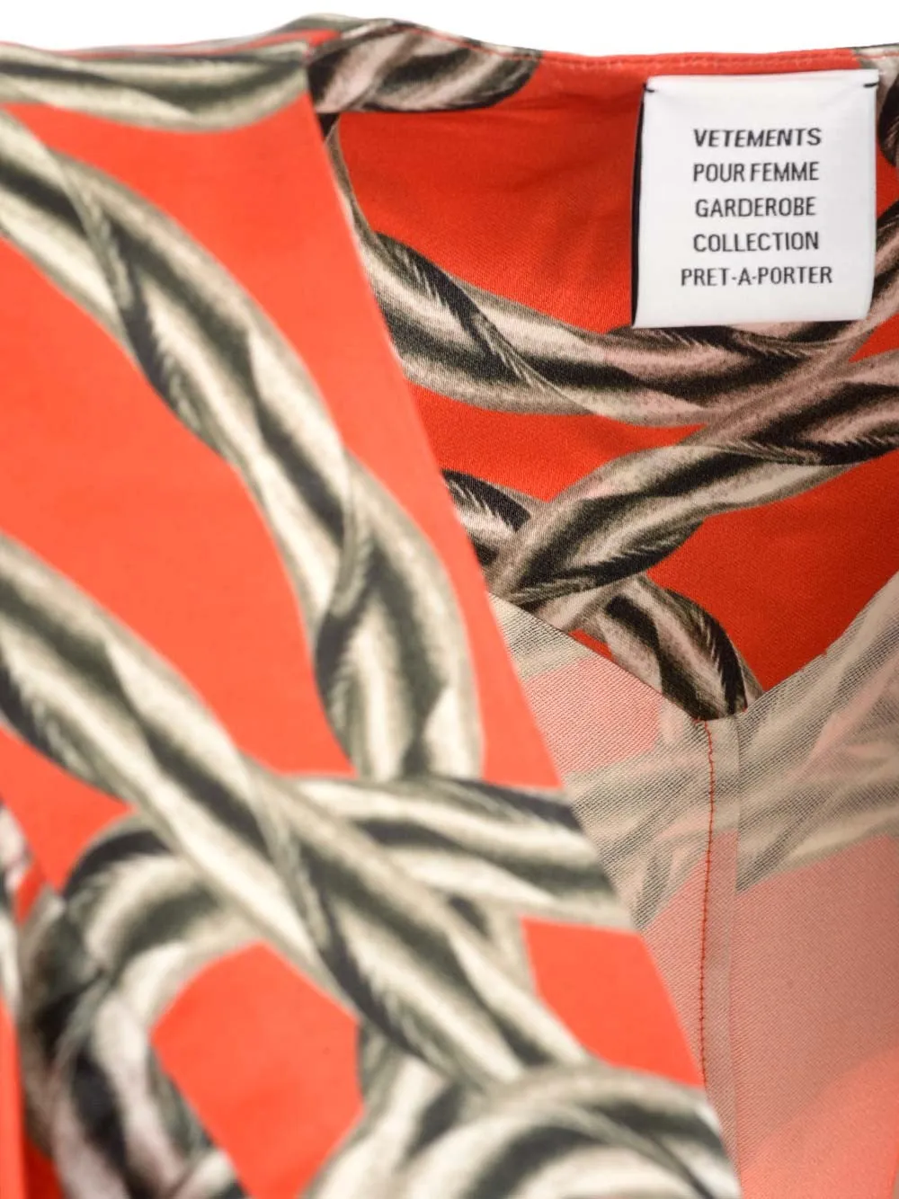 Vetements Chain Printed V-Neck Midi Dress
