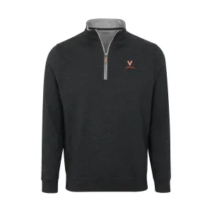 Virginia Charcoal Heather Cloud Cotton Quarter Zip Pullover