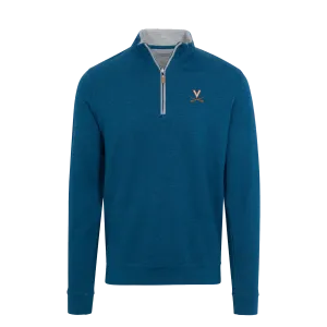 Virginia Indigo Heather Cloud Cotton Quarter Zip Pullover