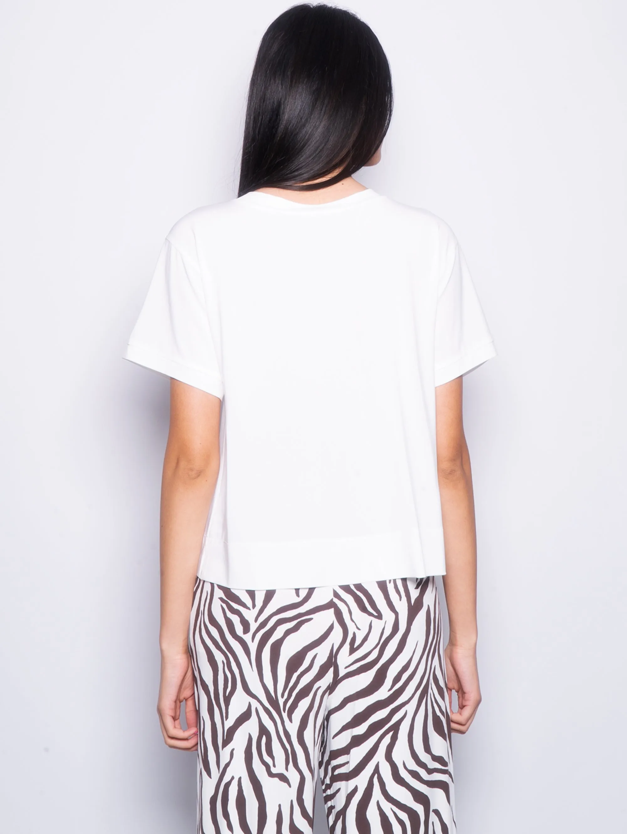 White Jersey V-Neck Blouse