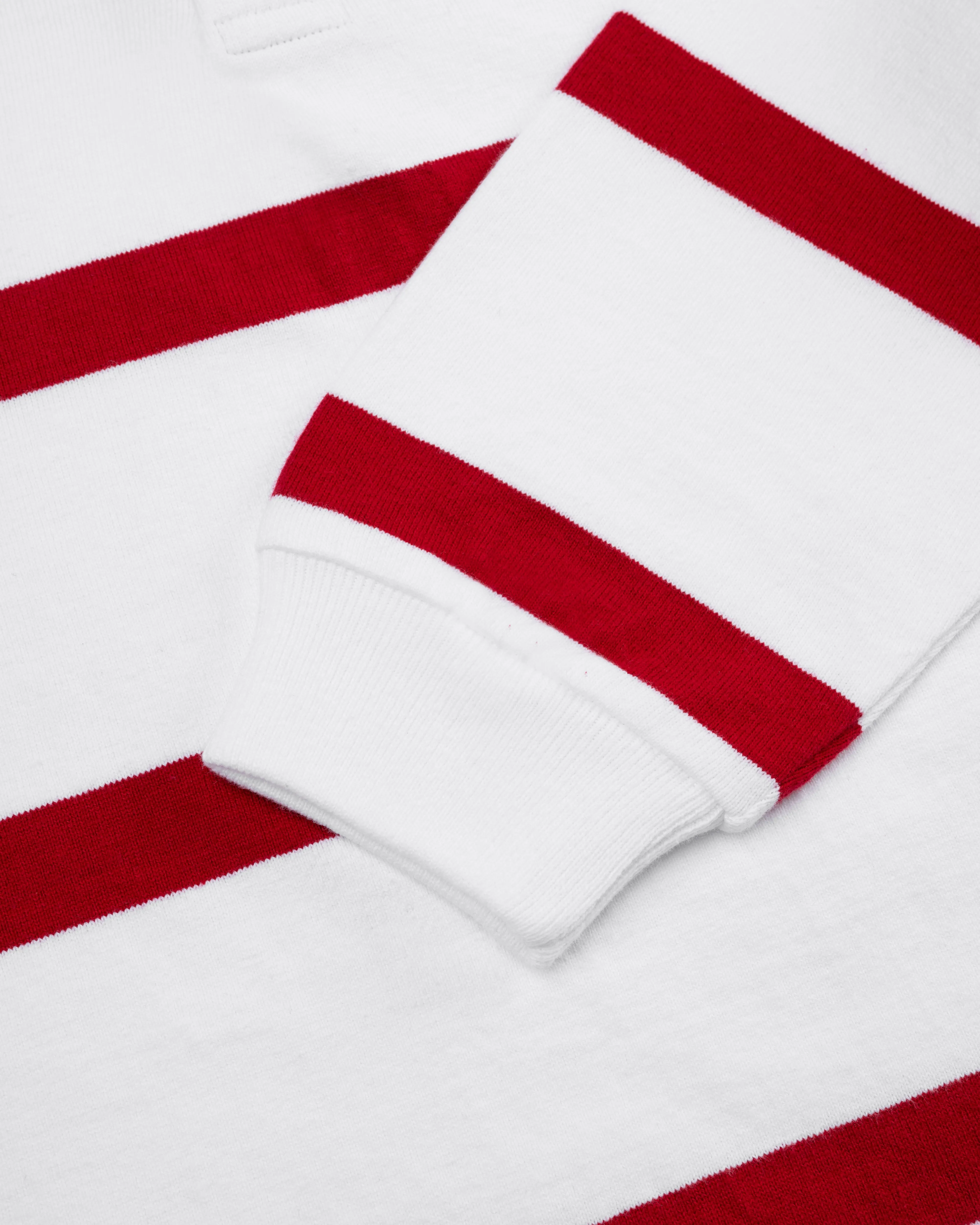 WHITE/RED STRIPE RUGBY SHIRT