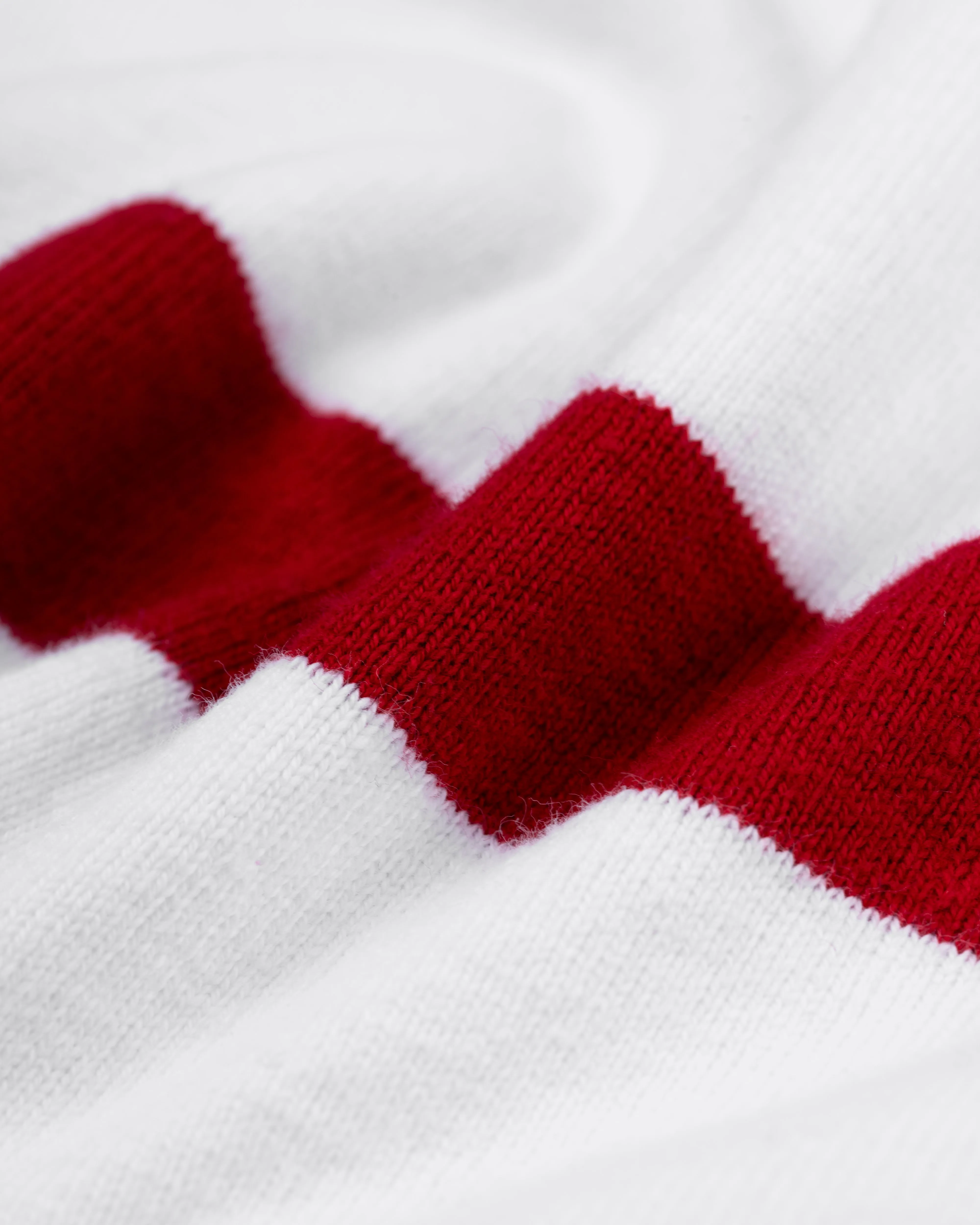 WHITE/RED STRIPE RUGBY SHIRT