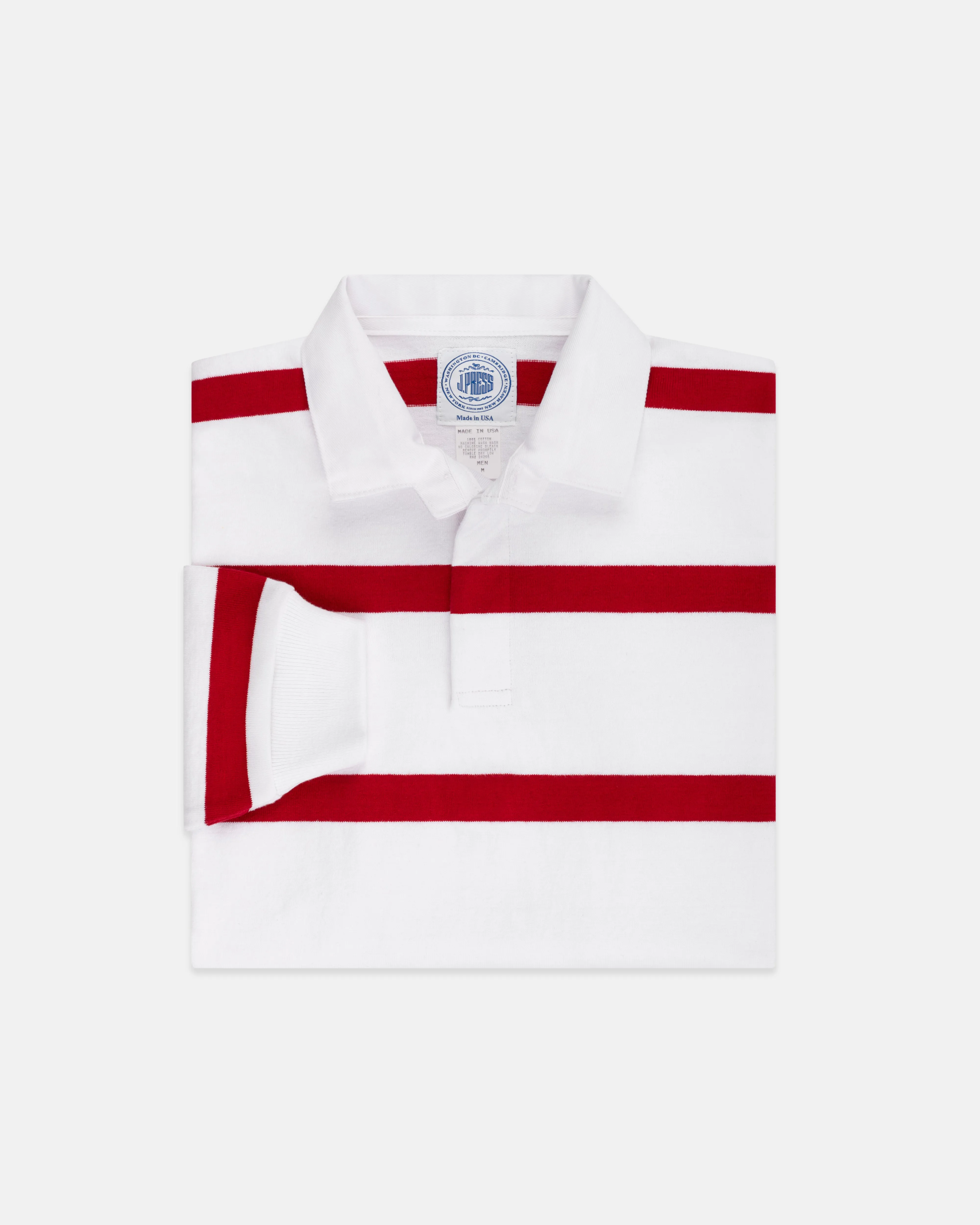 WHITE/RED STRIPE RUGBY SHIRT