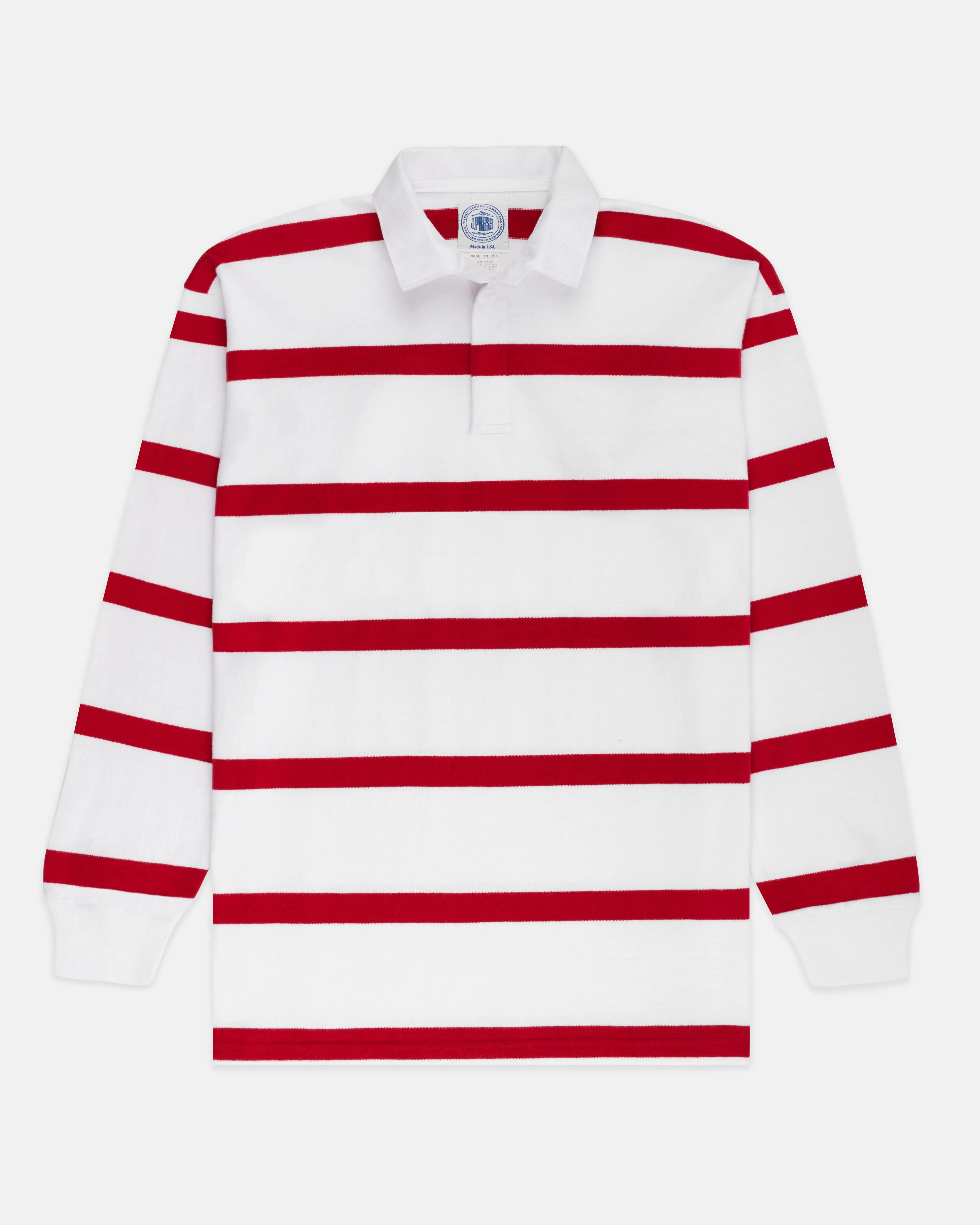 WHITE/RED STRIPE RUGBY SHIRT