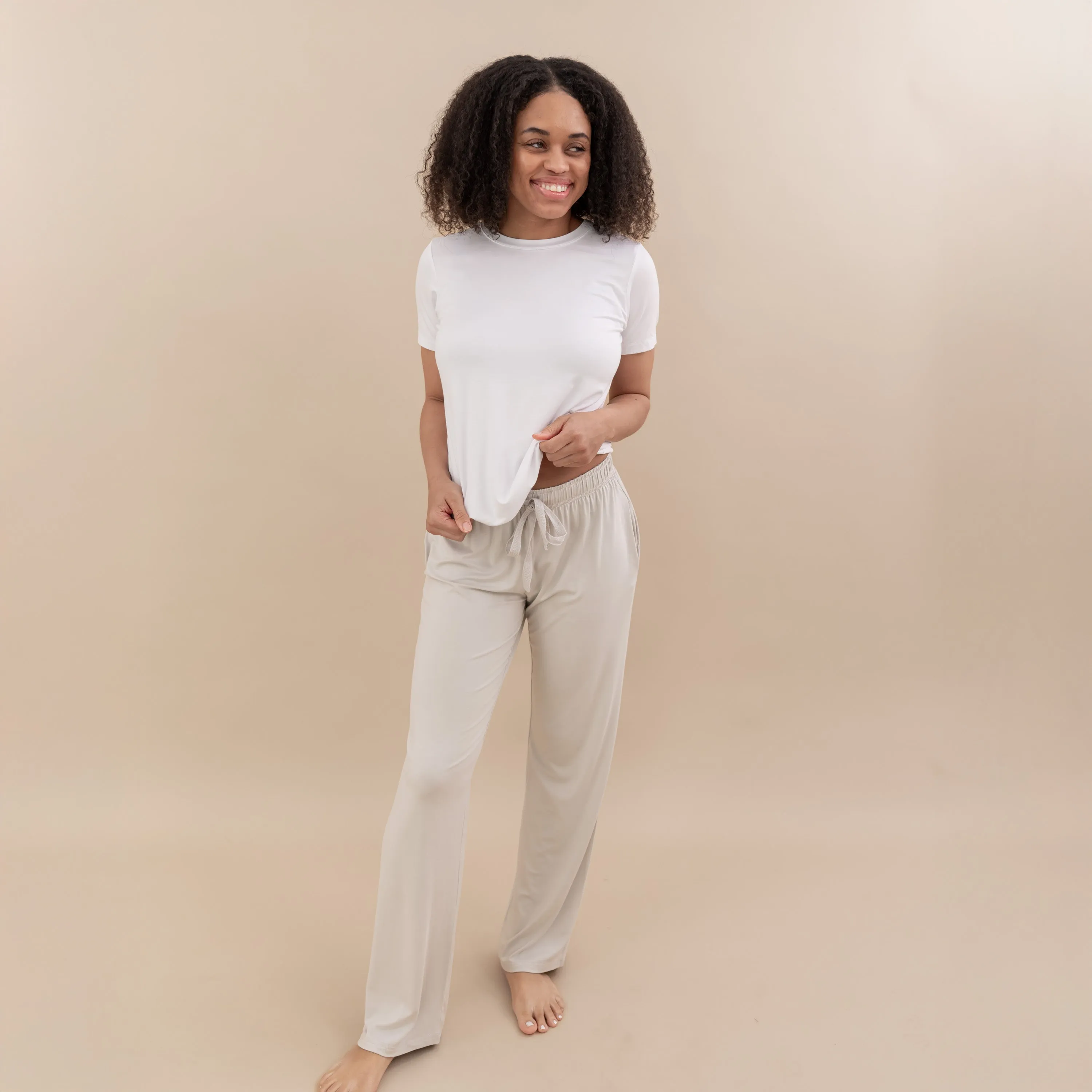 Women's Crew Neck Tee in Snow
