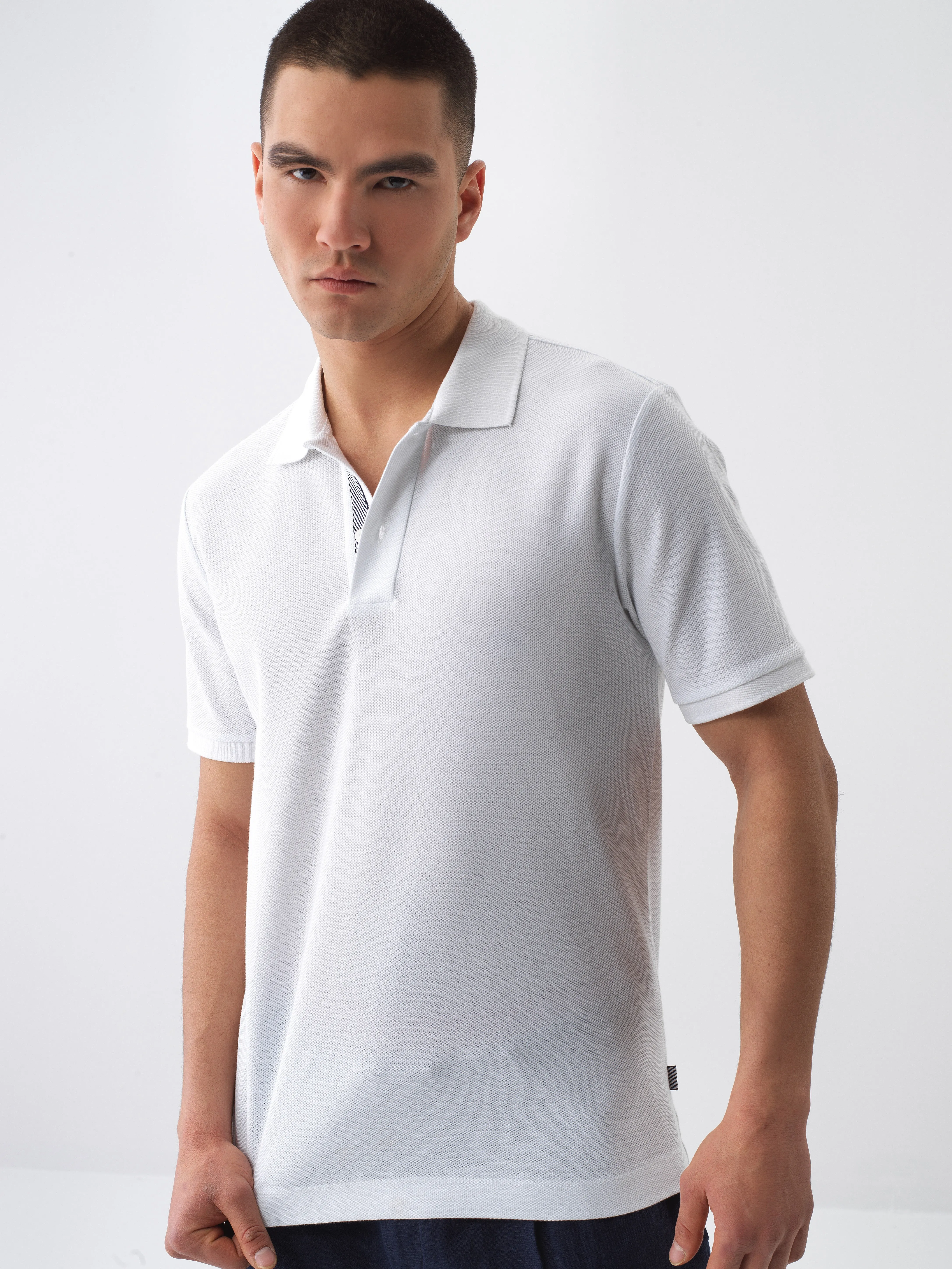 Xint Short Sleeved White Basic Polo