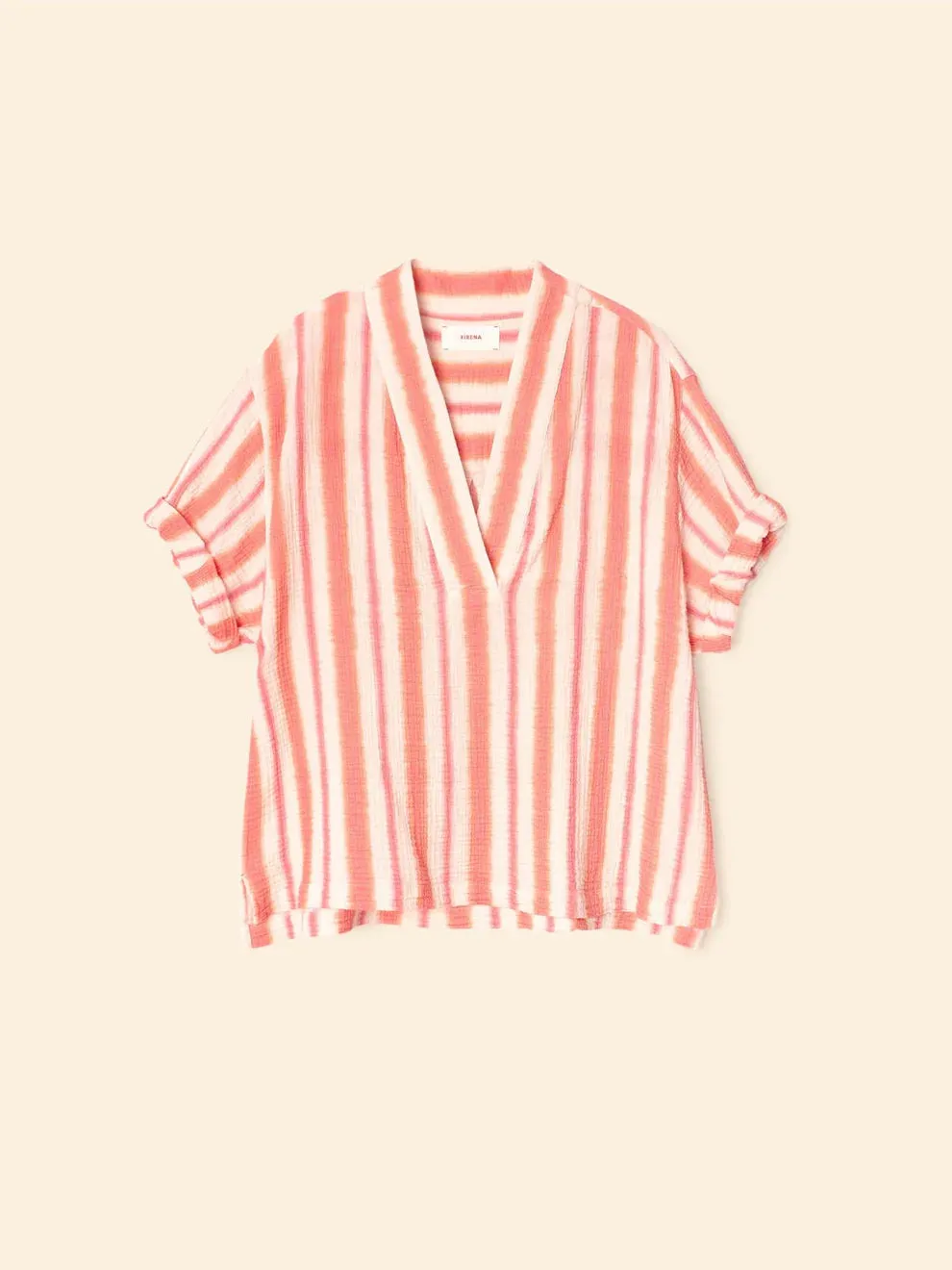 Xixdgp001 Sunset Pink Gauze Top